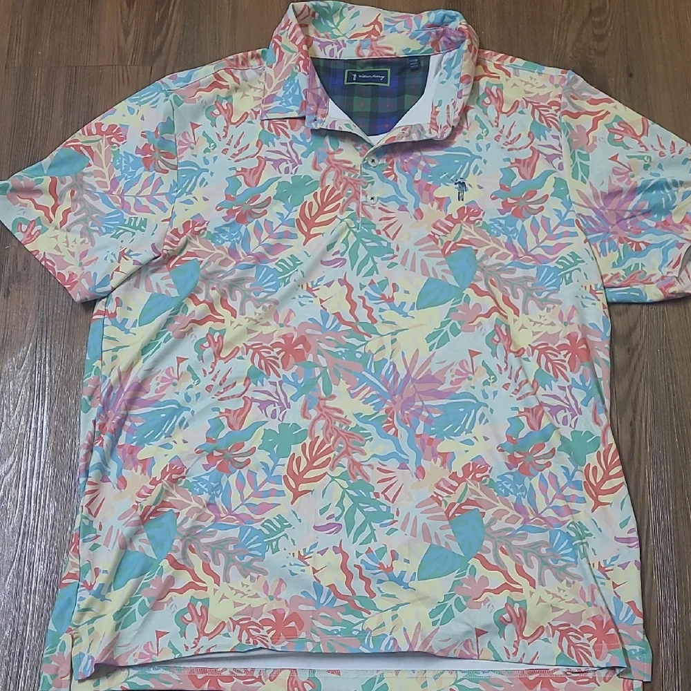 Colorful Tropical Print Men's Short Sleeve Shirt for‎ men zise XL